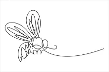 Gentle Honey Bee in One Line: Learn to Draw Pollinators