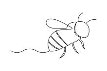 Flying Bee with Looping Wings: Easy One Line Drawing