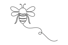 Bee Gliding in the Air: One Line Drawing to Train Your Hand