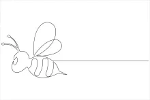 Curved Line Honey Bee Drawing: Learn Proportions with Insects