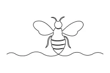 "One Line Bee Drawing: Capturing Flight and Energy with Minimalist Art"