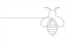 "One Line Honey Bee Illustration: Expressing Pollination and Elegance with Minimalist Techniques"