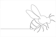 "Continuous Line Honey Bee Drawing: Capturing Motion and Detail with Minimalist Art"