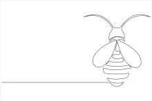 "Minimalist Honey Bee Sketch: Expressing Structure and Flight in One Line Art"