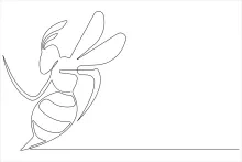"One Line Wasp Drawing: Capturing Precision and Motion with Minimalist Techniques"