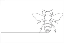 "One Line Honey Bee Drawing: Expressing Energy and Function with Minimalist Techniques"
