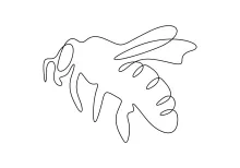 "Minimalist Honey Bee Illustration: Depicting Pollination and Energy with One Line Art"