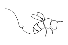 "One Line Bee Art: Capturing Motion and Purpose with Minimalist Techniques"