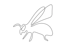 Easy Single Line Art of a Honey Bee for Beginners and Young Artists