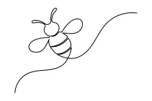 One Line Bee Drawing for Quick and Simple Artistic Practice