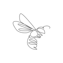 Fun and Friendly Bee Drawing with One Line for Kids and Beginners