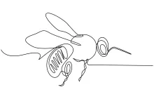 Flying Bee One Line Drawing to Explore Motion and Simplicity