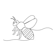 Bee One Line Drawing for Easy Daily Art Practice