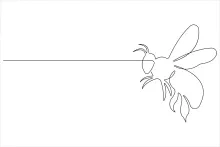 Easy One Line Drawing of a Honey Bee for Nature-Themed Art
