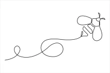 Beginner-Friendly Honey Bee One Line Drawing for Easy and Fun Art Practice