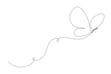 Simple One Line Drawing of a Summer Butterfly: A Fun Way to Learn Insect Shapes