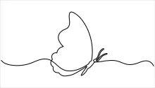 Beautiful Flying Moth in One Line: Explore Nature Shapes Through Simple Drawing