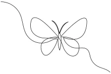 One Line Butterfly Sketch for All Ages: Practice Nature Art with Just One Line