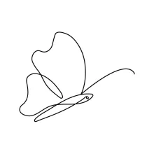 Flying Butterfly Simple Drawing: Practice One Line Nature Sketches for Fun