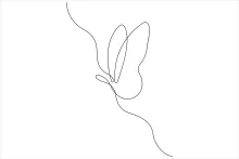 Simple Butterfly Drawing Using One Line: Great for Kids and Beginners
