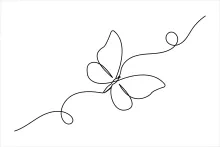 Easy Butterfly Drawing in One Line: Learn Nature Shapes with Relaxing Art