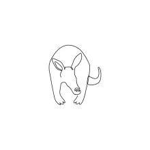 "Minimalist Cute Aardvark Drawing: A One-Line Study of Unique Animal Shapes"