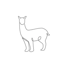 One Line Cute Alpaca Drawing: Practice Soft Animal Forms Simply