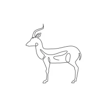 "One-Line Antelope Art: A Minimalist Study of Elegant Horned Wildlife"