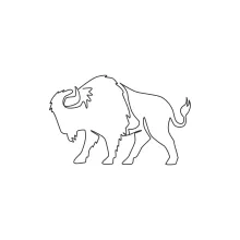 One Line Elegant Bison Drawing: Discover Form and Flow in Animal Sketches