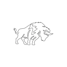 One Line American Bison Drawing: Easy Wild Animal Art for Beginners