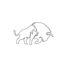 One Line American Bison Drawing: Learn Bold Wildlife Shapes Easily