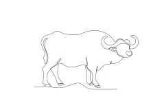 One-Line Buffalo with Plow: Explore Farming Animals with Simple Drawing Techniques
