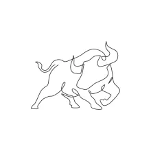 One Line Elegant Buffalo Drawing: Simplify Large Animal Forms with Ease