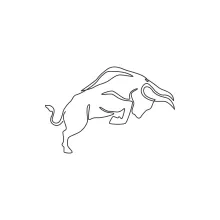 One Line Elegant Buffalo Drawing: Draw Bold Animal Shapes with Clarity