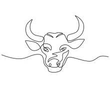 One Line Large Buffalo Head Drawing: Explore Powerful Animal Forms in Simple Art