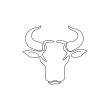 One Line Buffalo Head Drawing: Focus on Animal Expression and Form