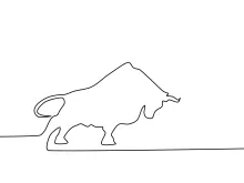 "One-Line Bull Art: A Minimalist Approach to Strong and Iconic Animal Silhouettes"