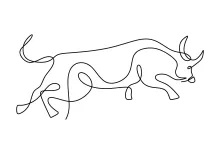 One Line Bull Drawing: Strength and Simplicity for Sketch Practice