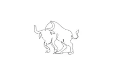 One Line African Bull Drawing: Bold Animal Forms Made Easy