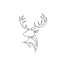 One Line Elegant Deer Head Drawing: Learn Proportions with Ease