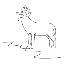 One Line Grazing Deer Drawing: Learn to Sketch Nature Scenes with Simplicity