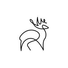 "Minimalist Deer Sketch: A One-Line Approach to Graceful Wildlife Forms"