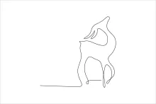 "Minimalist Deer Sketch: A One-Line Study of Graceful and Iconic Wildlife Forms"