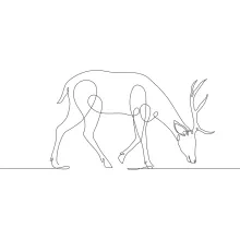 "One-Line Deer Illustration: A Simple and Effective Approach to Wildlife Silhouettes"