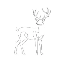 "Minimalist Deer Art: A Single-Line Approach to Elegant and Recognizable Wildlife Forms"