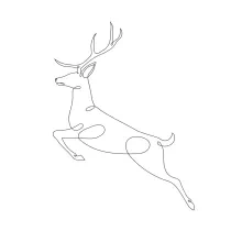 "Minimalist Deer Illustration: A Simplified Way to Capture Natural Wildlife Elegance"
