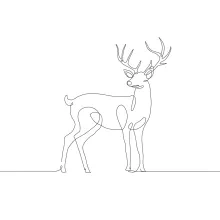 "Minimalist Deer Sketch: A One-Line Approach to Capturing Wildlife Form and Structure"