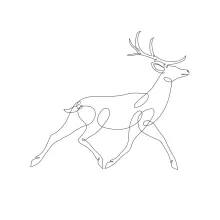 "One-Line Deer Drawing: A Minimalist Approach to Elegant Wildlife Figures"