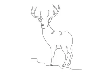 Gallant Deer in One Line: Draw Strong Postures with Simple Shapes