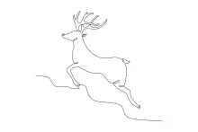 One-Line Drawing of a Galloping Deer: Learn Speed and Form in Simple Lines